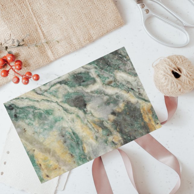 Papier Mousseline Motif en pierre minérale marine verte (In Situ)