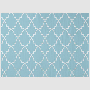 Papier Mousseline Motif en treillis marocain bleu clair
