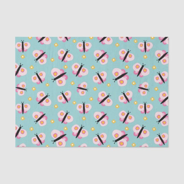 Papier Mousseline Motif Enfants Papillon Mignon (Recto)