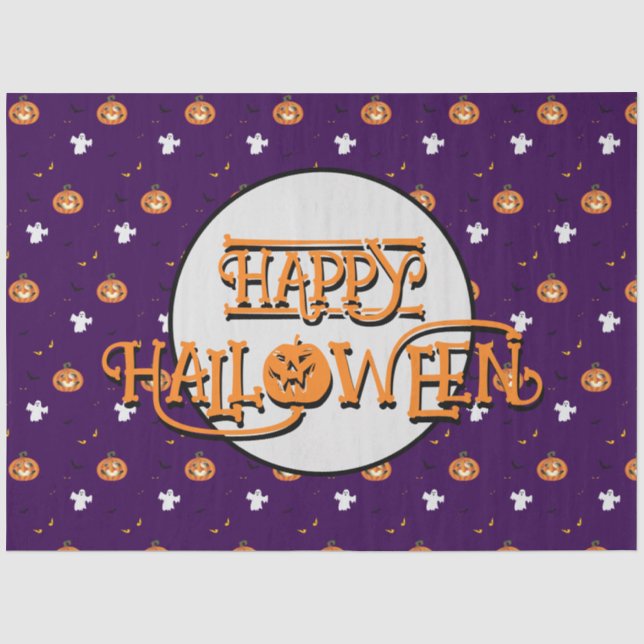 Papier Mousseline Motif et message Halloween (Recto)