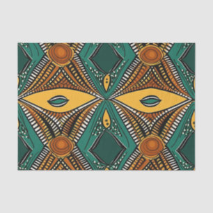 Papier Mousseline Motif Ethnique Africain Élégant aux Tons Riches