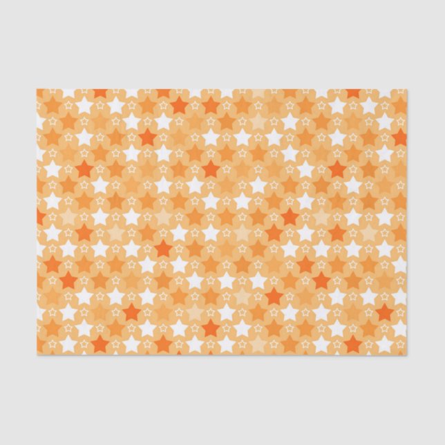 Papier Mousseline Motif étoile orange (Recto)