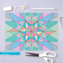 Motif étoile triangle mosaïque pastel rétro coloré