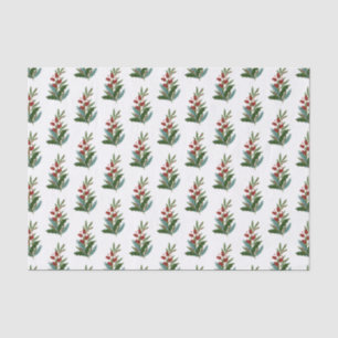 Papier Mousseline Motif Festive des Sprigs de Noël