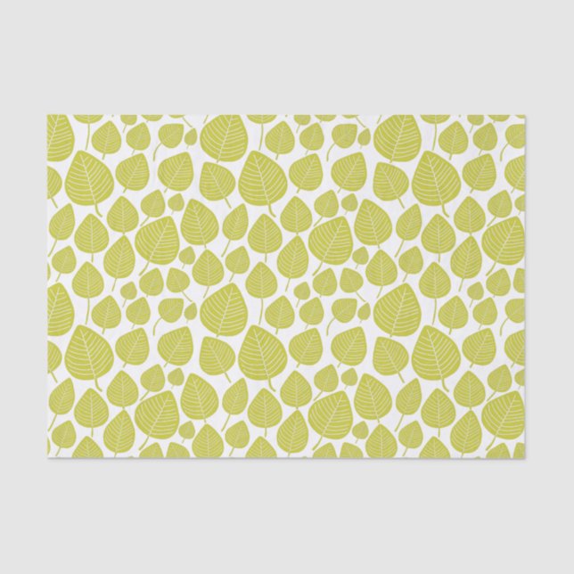 Papier Mousseline Motif feuille - Banana Green (Recto)