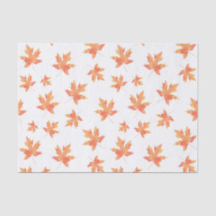Papier Mousseline Motif feuille d'érable jaune orange
