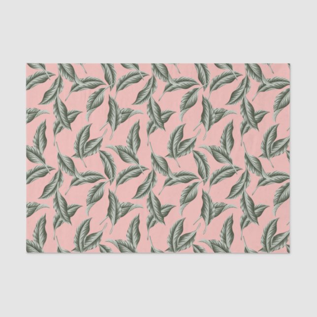 Papier Mousseline Motif Feuille du jardin tropical (Recto)