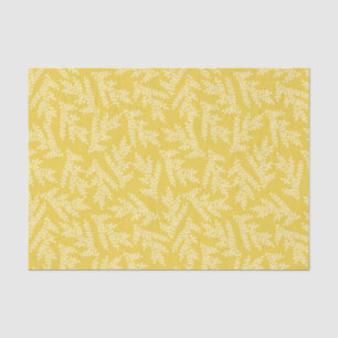 Papier Mousseline Motif Feuille moderne de moutarde jaune