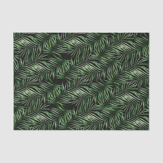 Papier Mousseline Motif Feuille Verte 1 (Recto)