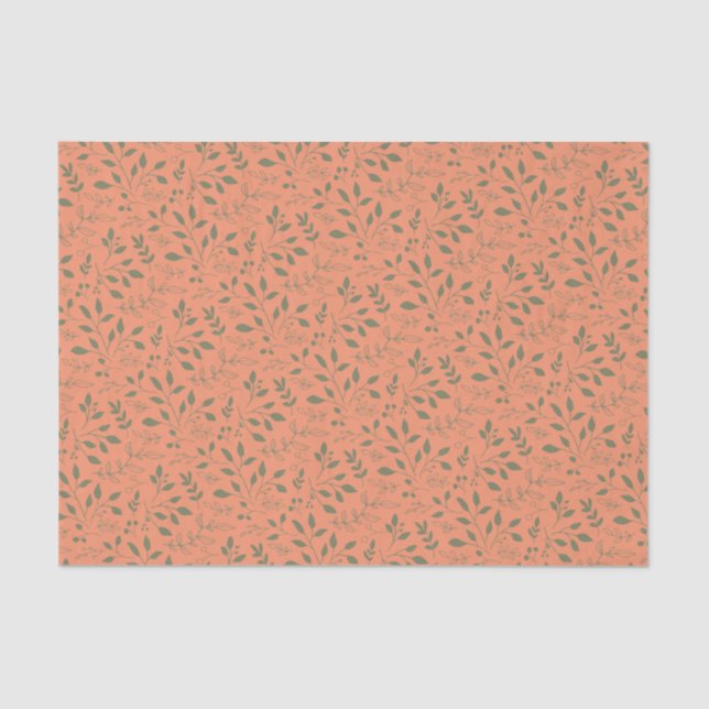 Papier Mousseline Motif Feuille Woodland (Recto)