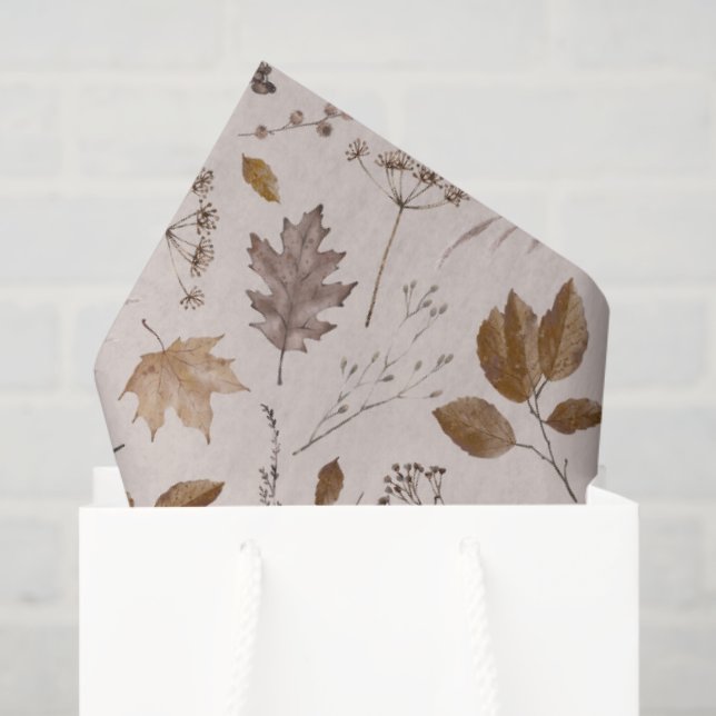 Papier Mousseline Motif Feuilles d'automne (Sac cadeau)