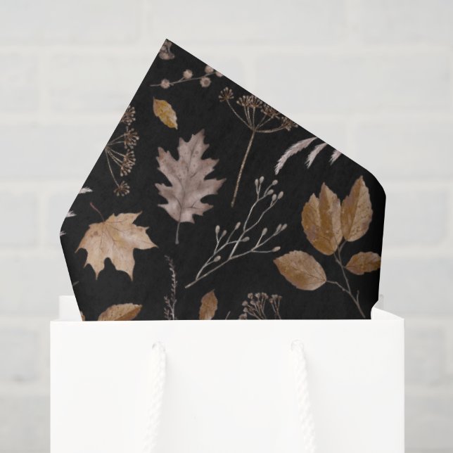 Papier Mousseline Motif Feuilles d'automne (Sac cadeau)