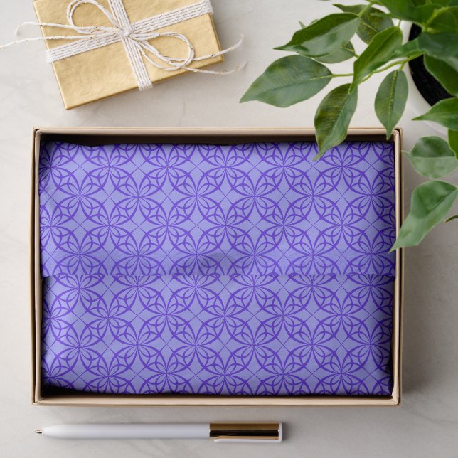 Papier Mousseline Motif filigrané violet vif (Cadeau)
