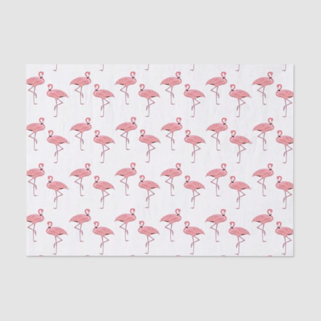 Papier Mousseline Motif flamant rose classique (Recto)