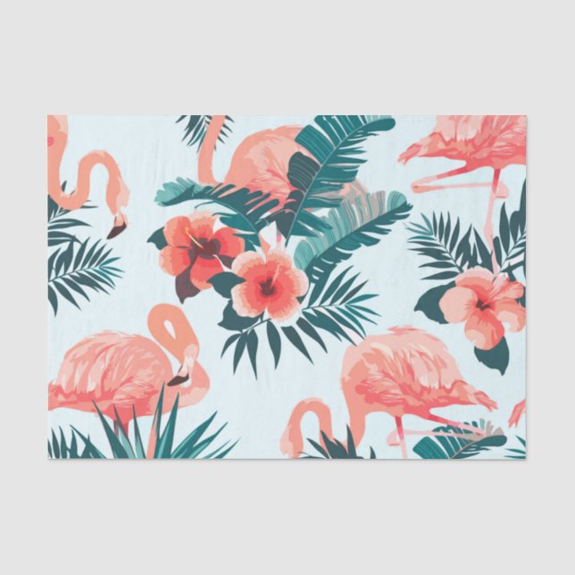 Papier Mousseline Motif Flamingo (Recto)