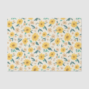 Papier Mousseline Motif Fleur de marguerite jaune
