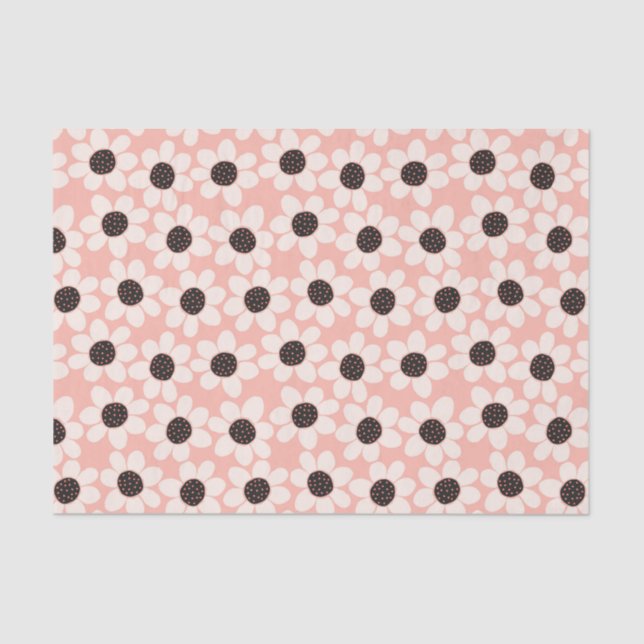 Papier Mousseline Motif Fleur Rose Cute (Recto)