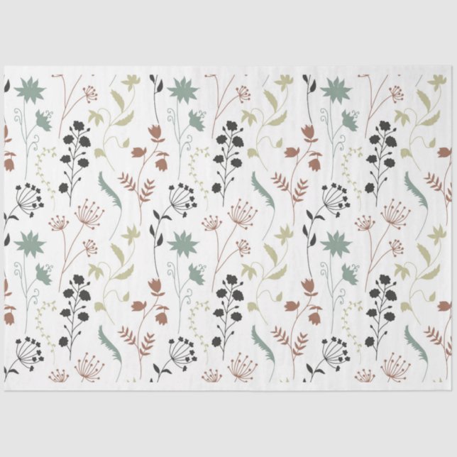 Papier Mousseline Motif fleur sauvage (Recto)