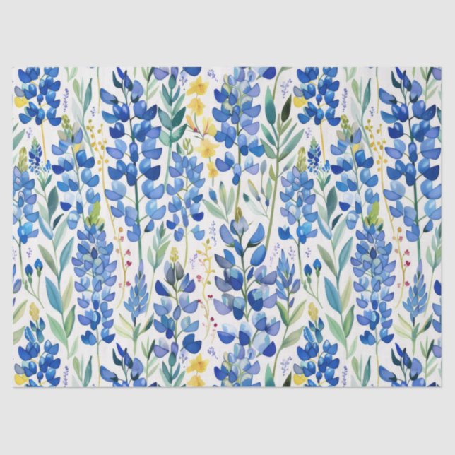 Papier Mousseline Motif Fleur sauvage du Texas Bluebonnet (Recto)