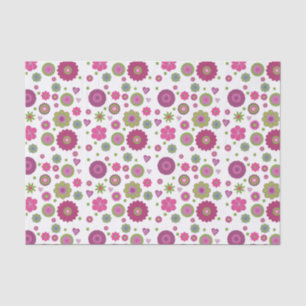 Papier Mousseline Motif Fleur Snazzy en blanc