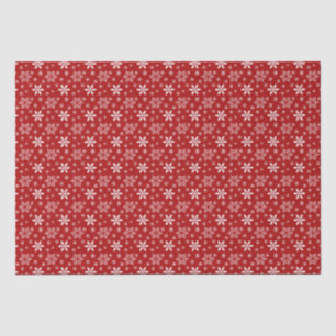 Papier Mousseline Motif flocon de neige rouge blanc Fêtes de Noël