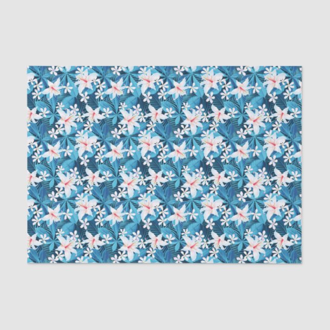 Papier Mousseline Motif floral 2 de ketmie tropicale (Recto)