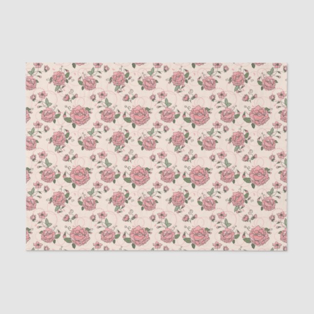 Papier Mousseline Motif floral 5 (Recto)