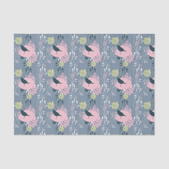 Papier Mousseline Motif floral 9 (Recto)