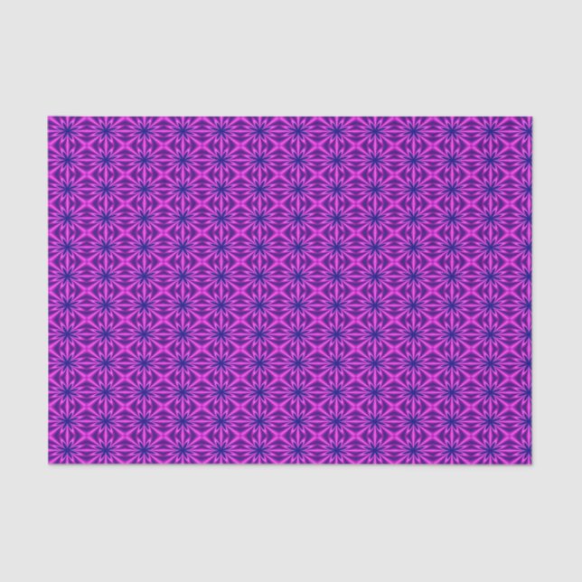 Papier Mousseline Motif Floral Abstrait Rose Et Violet (Recto)