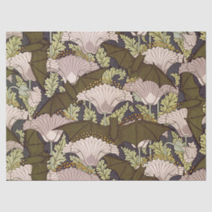Papier Mousseline Motif floral Art nouveau vintage avec chauve-souri