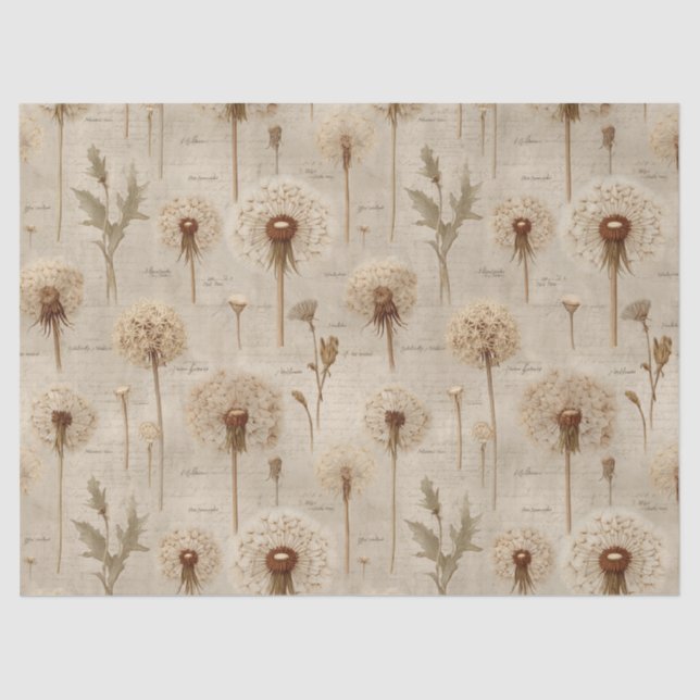 Papier Mousseline Motif floral botanique vintage (10) (Recto)