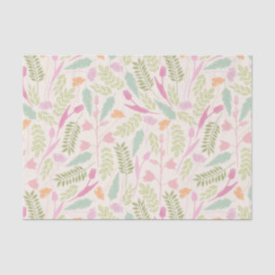 Papier Mousseline Motif floral de Bohème de ressort vintage vert
