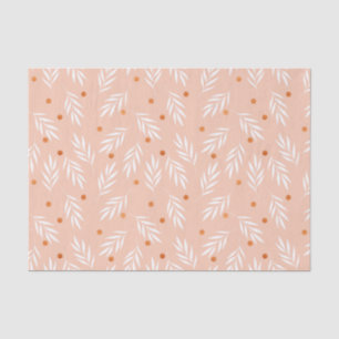 Papier Mousseline Motif floral de feuille de rose moderne d'abricot