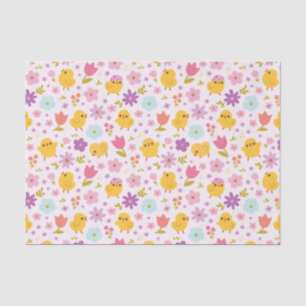 Papier Mousseline Motif floral de ressort de poussins de bébé