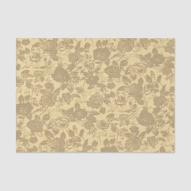 Papier Mousseline Motif floral de rose de cru (Recto)