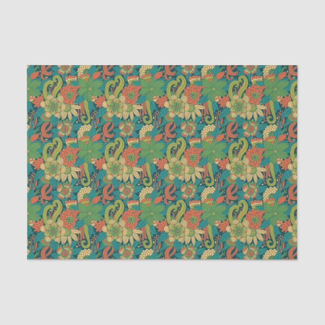 Papier Mousseline Motif floral d'été (Recto)