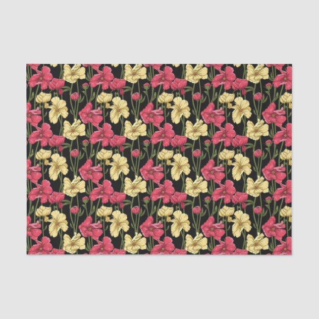 Papier Mousseline Motif floral élégant 2 (Recto)