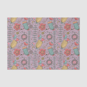 Papier Mousseline Motif floral élégant avec des fleurs