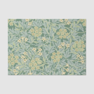 Papier Mousseline Motif floral Livre vert Tissu William Morris