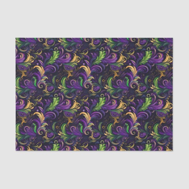 Papier Mousseline Motif floral Mardi Gras (Recto)