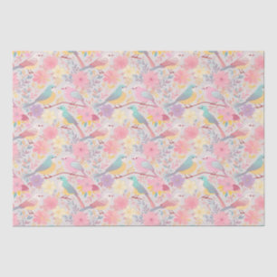 Papier Mousseline Motif floral Pastel ressort 02