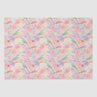 Papier Mousseline Motif floral Pastel ressort 02