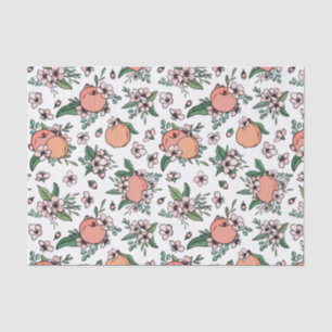 Papier Mousseline Motif floral Pretty Peaches & Peach Blossom
