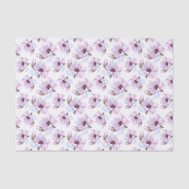 Papier Mousseline Motif floral romantique (Recto)