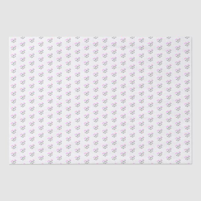 Papier Mousseline Motif floral rose (Recto)