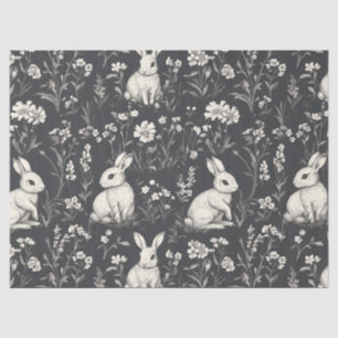 Papier Mousseline Motif Floral Toile de Lapin Élégant de Style Vinta