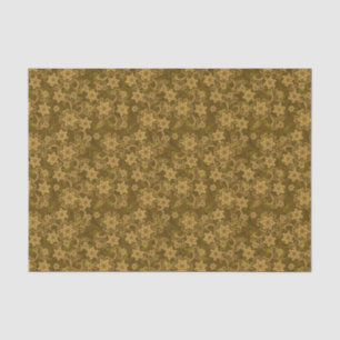 Papier Mousseline Motif floral vintage d'or