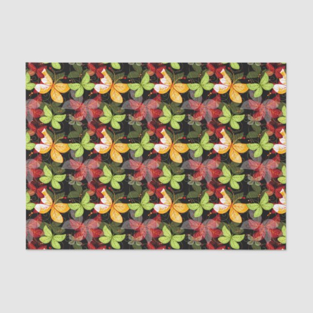 Papier Mousseline Motif foncé d'automne (Recto)