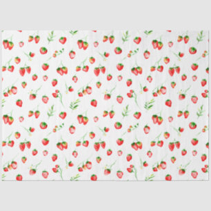 Papier Mousseline Motif Fraises et Pâquerettes