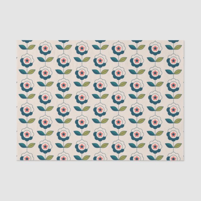 Papier Mousseline Motif Fun Jardin Retro (Recto)